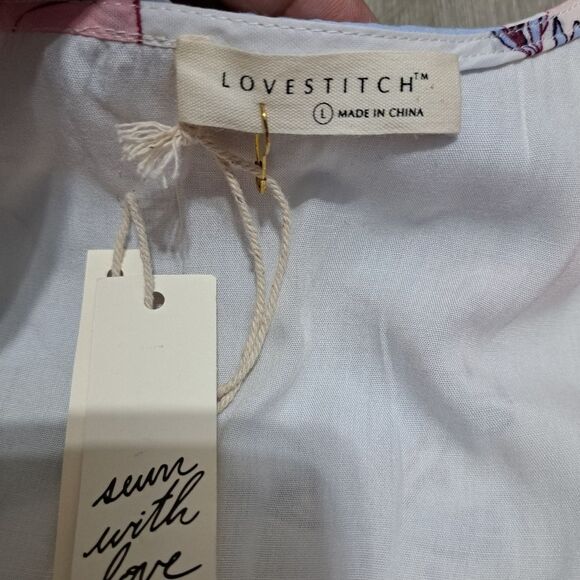 Lovestitch Andie Boho Romantic Feminine Tiered Floral Maxi Dress Large Ivory/Nat - Picture 8 of 17